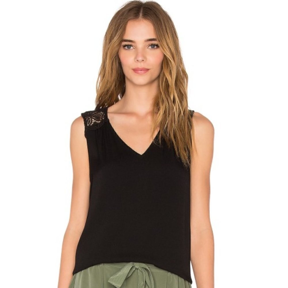 Joie Layson Lace-Shoulder Sleeveless Top